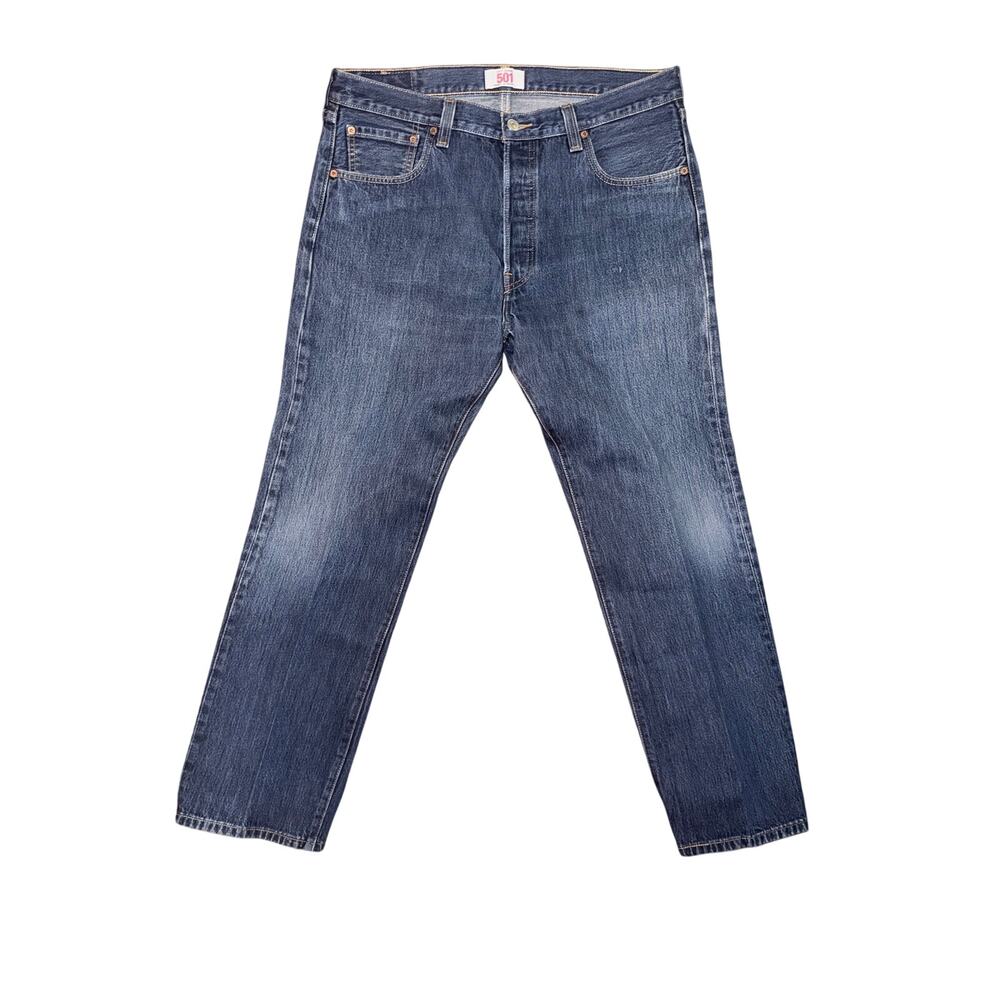 Vintage Levi’s 501 36x30 denim blue jeans made in Mexico plant 4032 button fly